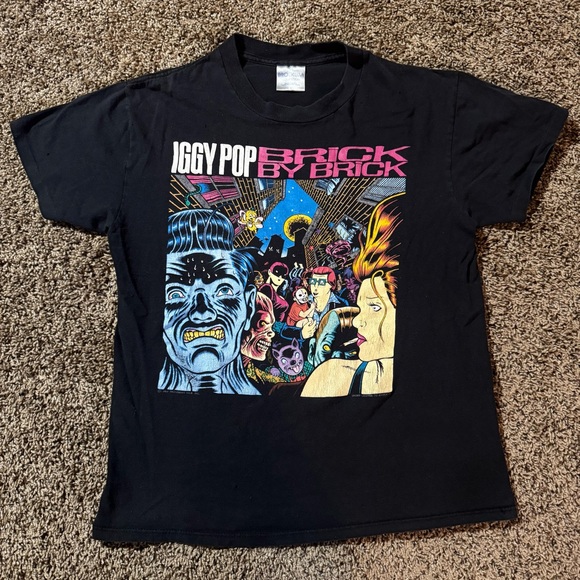 Vintage 1990 Iggy Pop brick by brick tour tshirt